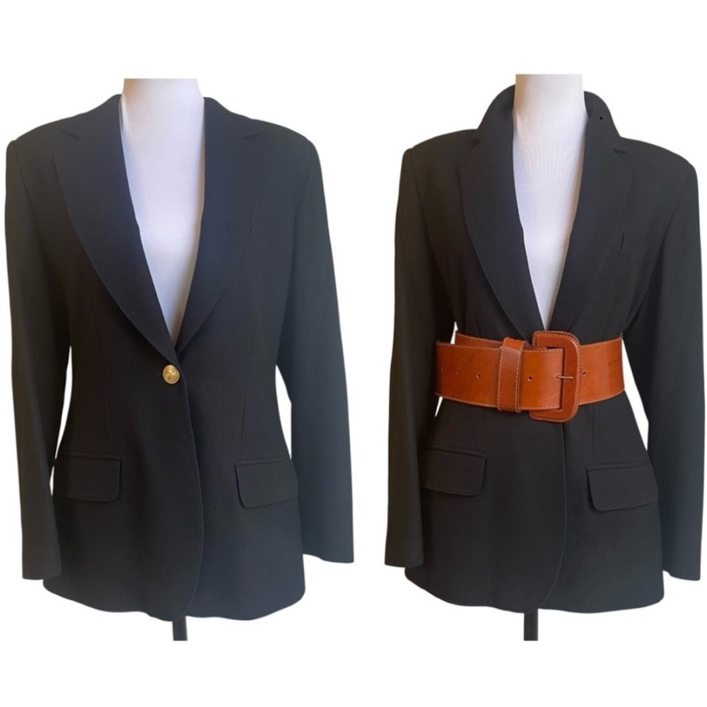 Vintage Giorgio Sant’ Angelo 100% Pure Wool Blazer in Black Size 8
